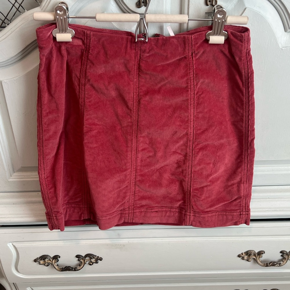 Free People Maroon Modern Femme Mini Skirt